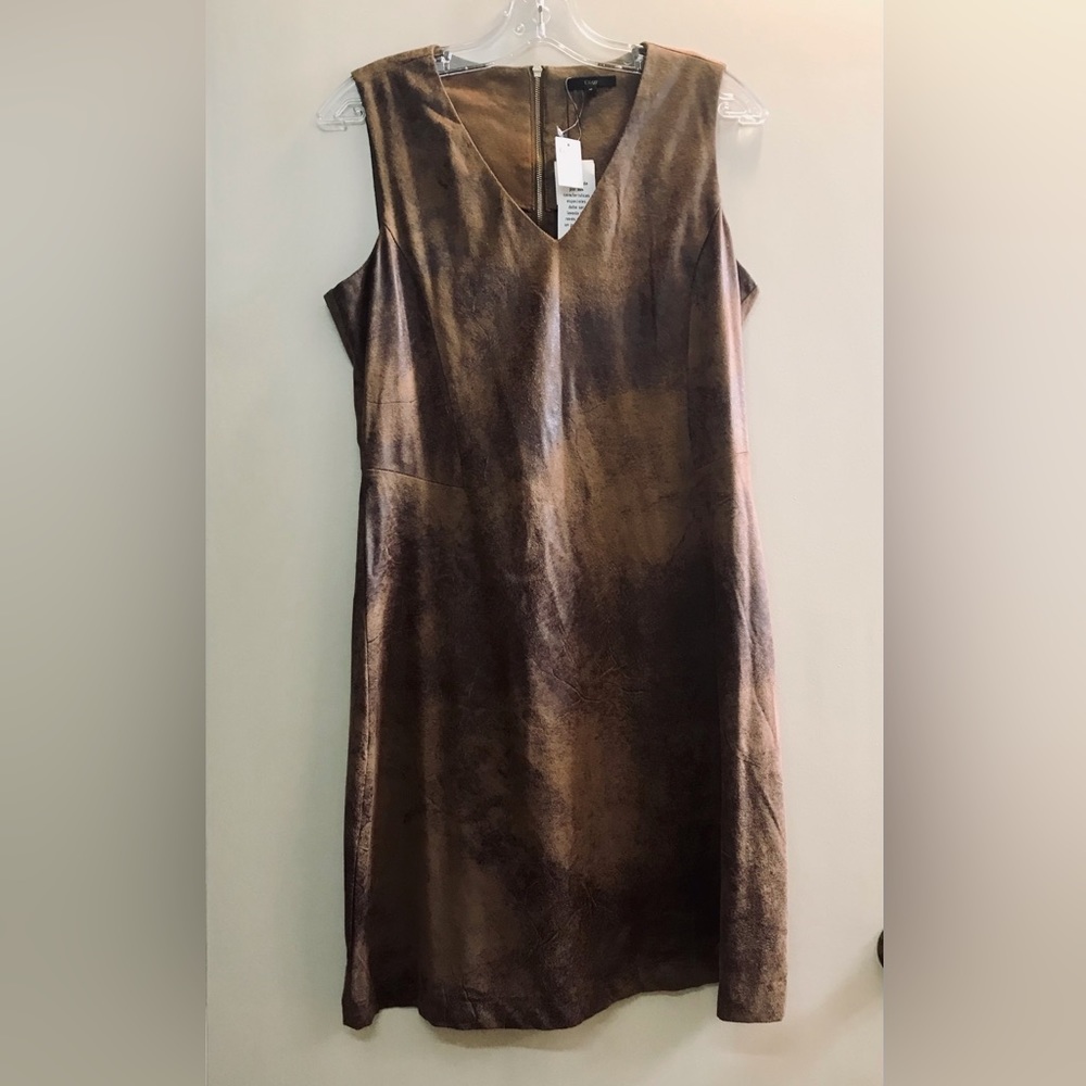 NWT El Corte Ingles Brown Faux Suede Dress